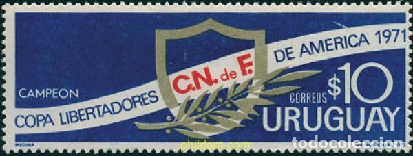Sellos: 758204 HINGED URUGUAY 1971 VICTORIA NACIONAL DE LOS CAMPEONATOS SUDAMERICANOS DE FUTBOL.