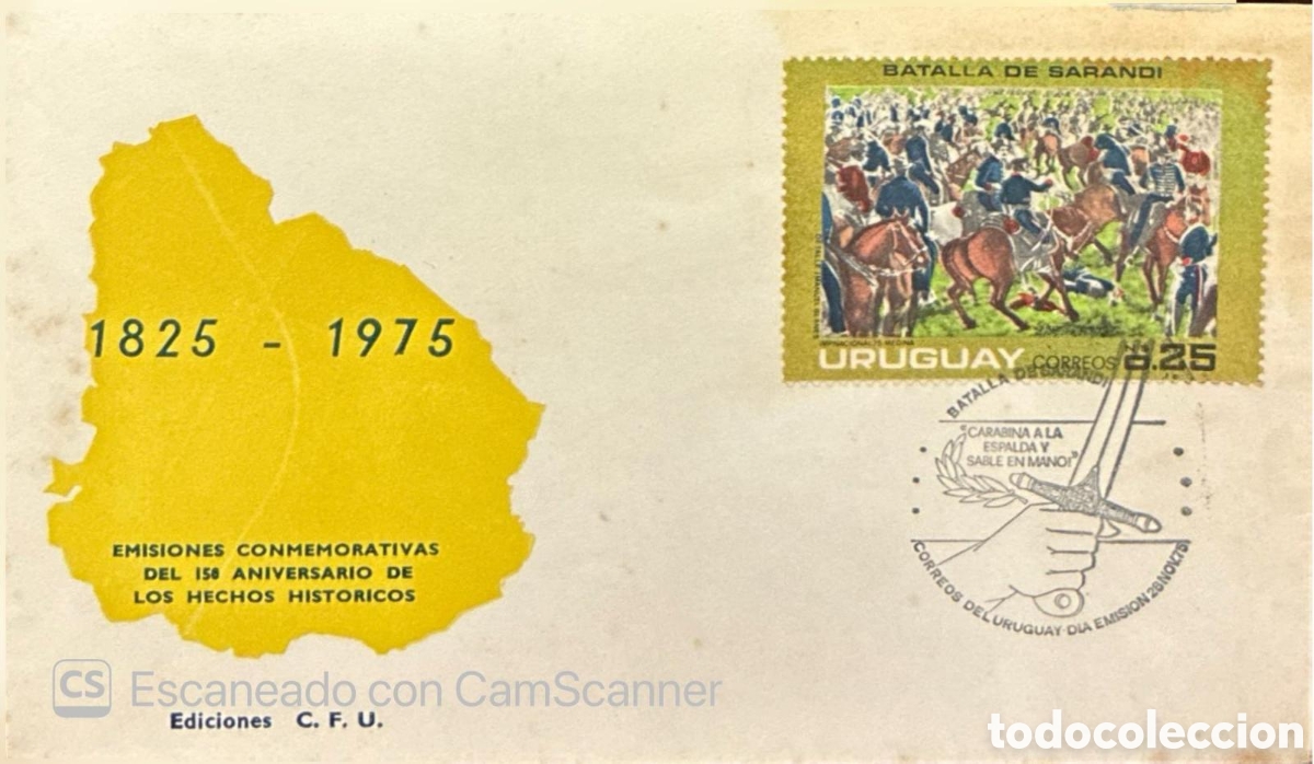 Sellos: CA) URUGUAY 1975. 150th anniversary of the Battle of Sarand&iacute; (1825) / commemorative issue of Uruguay