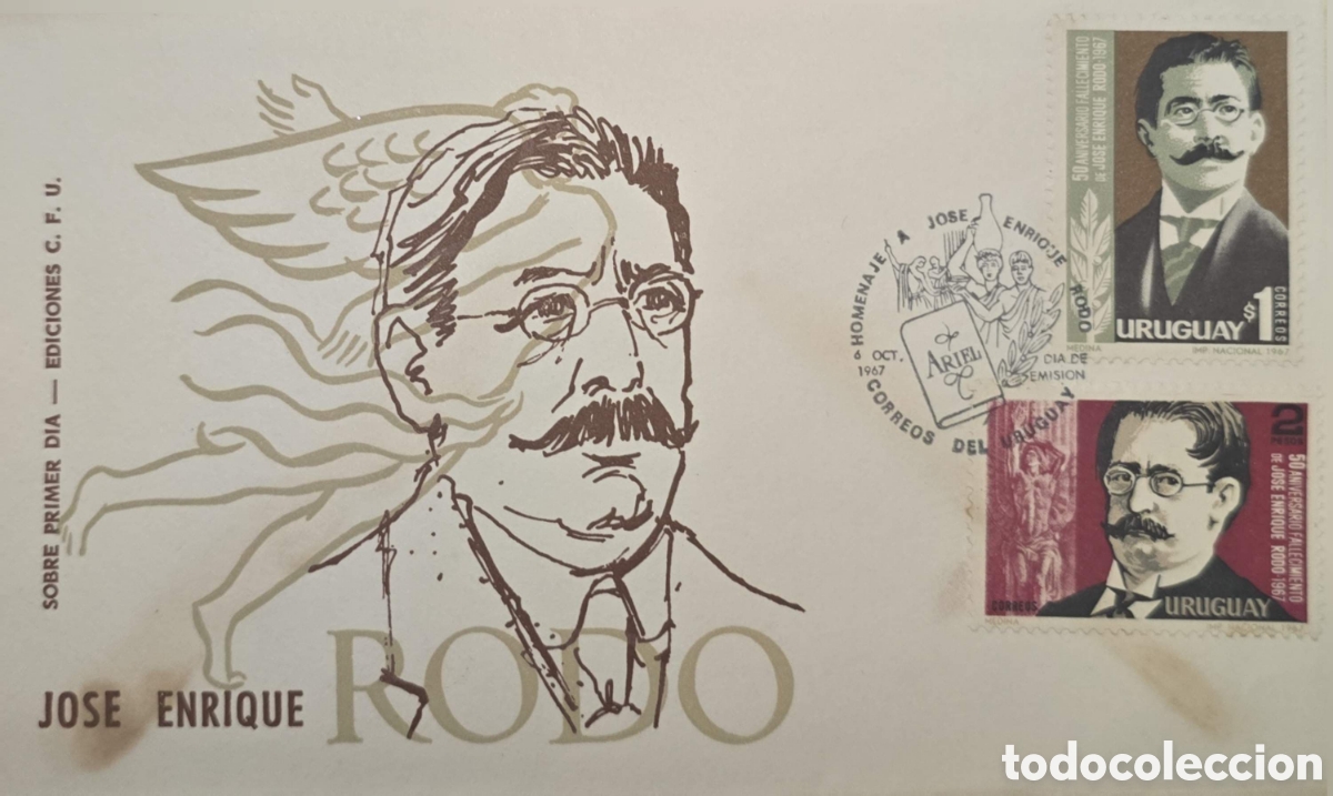 Sellos: CA)Uruguay1967First Day Cover (FDC) envelope from Uruguay issued on October 6, 1967 (&rdquo;Ediciones C. F