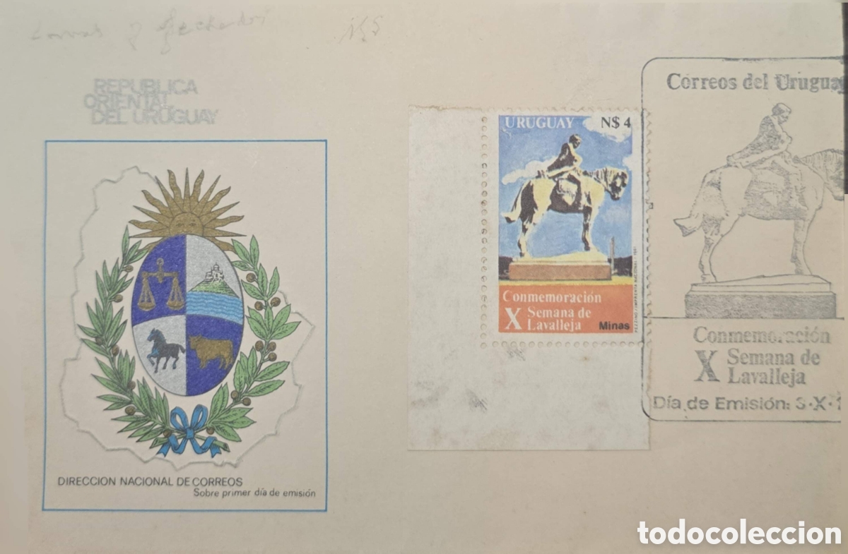 Sellos: CA)Uruguay1981 First Day Cover (FDC) envelope from Uruguay issued on October 3, 1981, by the Direcc