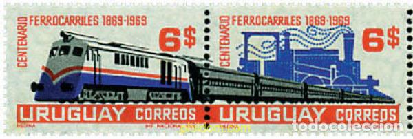 Sellos: 6362 MNH URUGUAY 1969 CENTENARIO DEL PRIMER FERROCARRIL