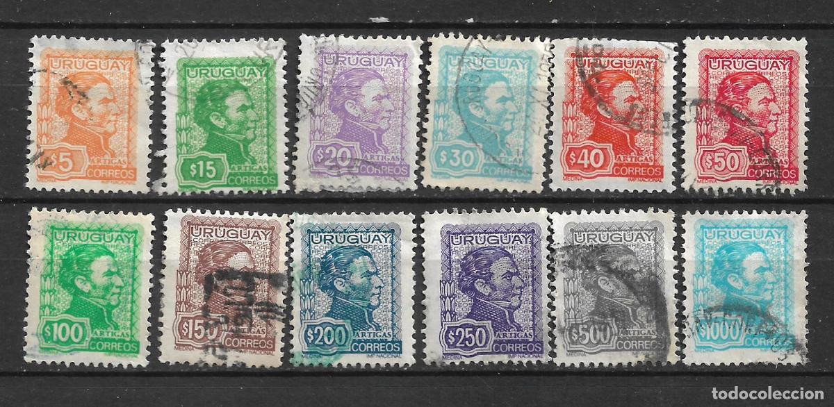 Sellos: uruguay 1972-74 general Jose Artigas sellos usados- 19/30
