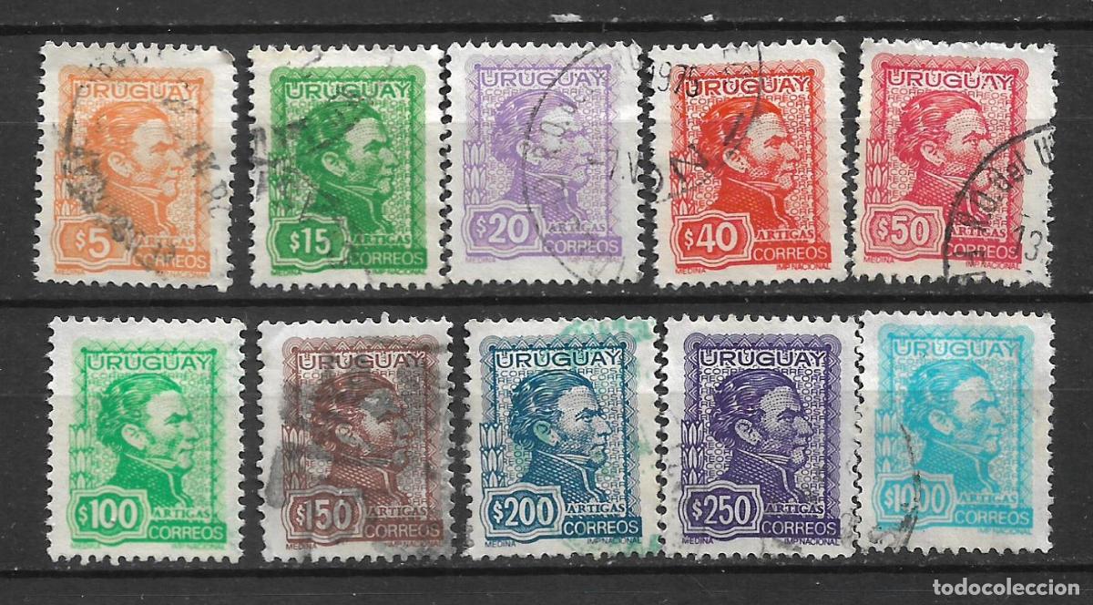 Sellos: uruguay 1972-74 general Jose Artigas sellos usados- 19/30