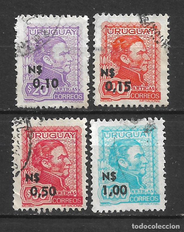Sellos: uruguay 1975 # 929-932 general Jose Artigas completa usados- 19/31