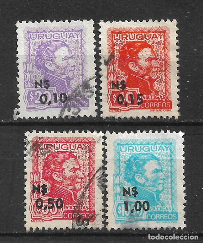 Sellos: uruguay 1975 # 929-932 general Jose Artigas completa usados- 19/32