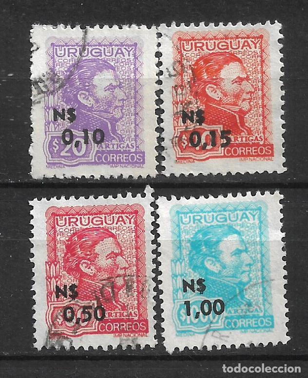 Sellos: uruguay 1975 # 929-932 general Jose Artigas completa usados- 19/32