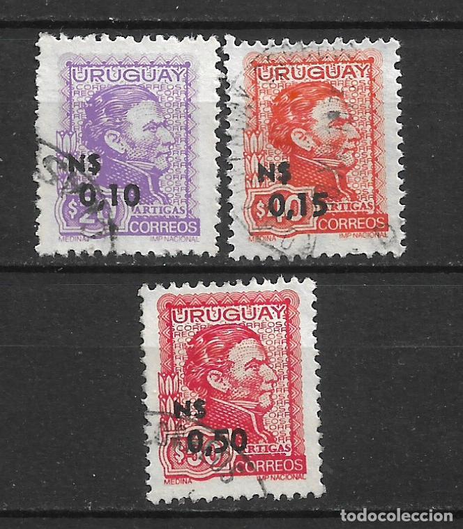 Sellos: uruguay 1975 # 929-931 general Jose Artigas usados- 19/32