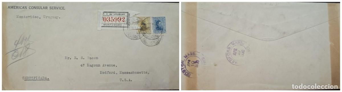 Sellos: O) 1930 URUGUAY, MONTEVIDEO, DIPLOMATIC AND CONSULAR CORRESPONDENCE, ARTIGAS, AMERICAN CONSULAR SERV