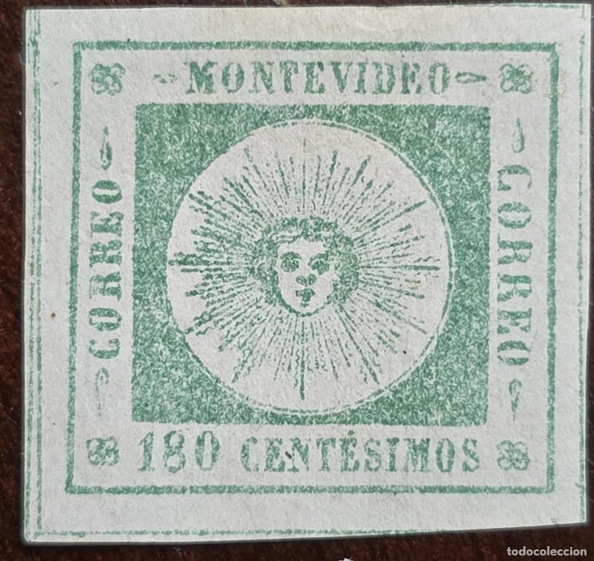 Sellos: O) 1859 URUGUAY, BGOVERNMENT ISSUES, THIN NUMERAL, SCT 11 180c green, MNH