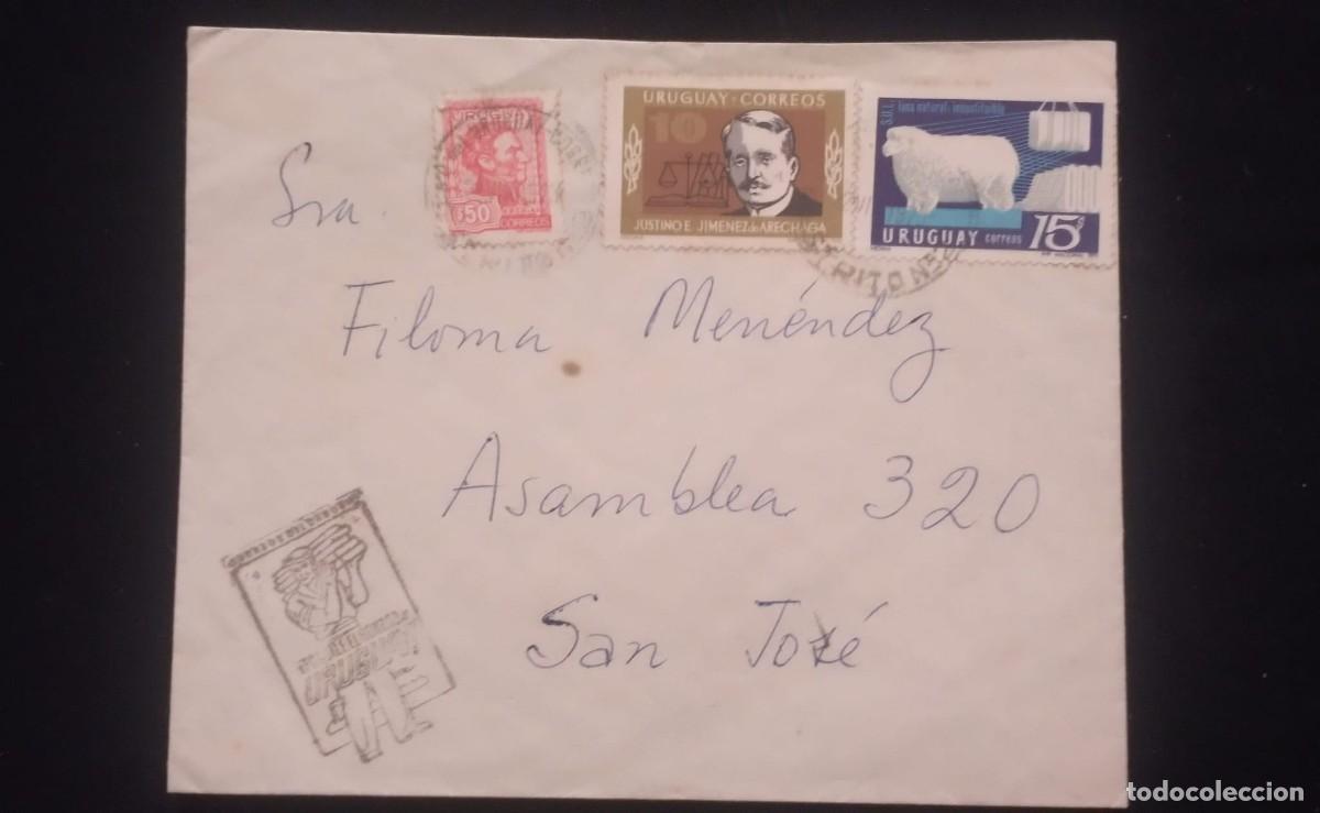 Sellos: TS) CIRCA 1957 URUGUAY, CIRCULATE COVER, MULTIPLE STAMPS, VF.