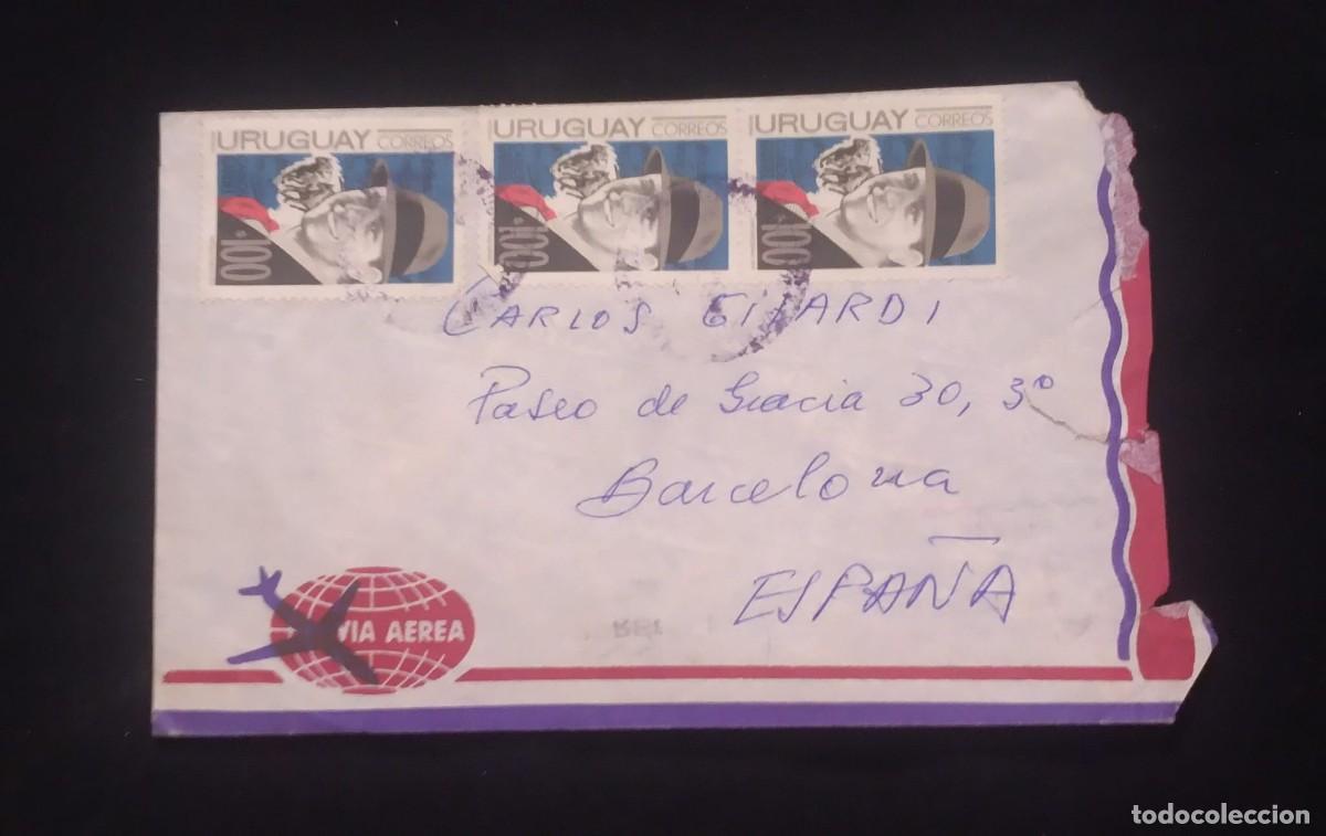 Sellos: TS) CIRCA 1958 URUGUAY, AIRMAIL, COVER SENT FROM MONTEVIDEO TO BARCELONA, WITH THE 391ST ANNIVERSARY
