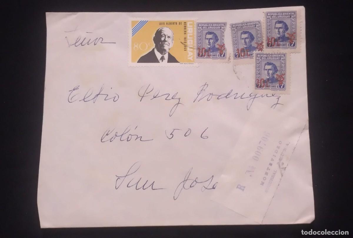 Sellos: TS) CIRCA 1918 URUGUAY, SLOGAN CANCELLATION, REGISTRATION NUMBER, COVER SENT FROM MONTEVIDEO TO CONN