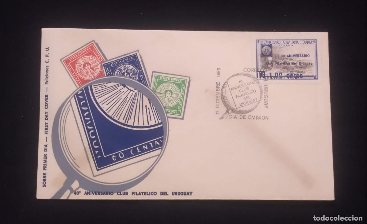 Sellos: TS) 1966 URUGUAY, FDC, COMMEMORATED FOR THE 40TH ANNIVERSARY OF THE PHILATELIC CLUB OF URUGUAY, XF.