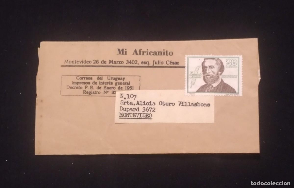 Sellos: TS) CIRCA 1951 URUGUAY, REGISTRATION NUMBER,WITH THE JURIST AND POLITICIAN EDUARDO ACEVEDO, CIRCULAT