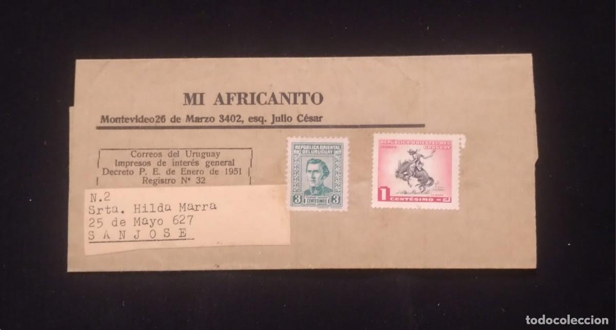 Sellos: TS) 1951 URUGUAY, REGISTRATION NUMBER,WITH GENERAL JOSE GERVASIO ARTIGAS AND HORSE TAMING,VF.