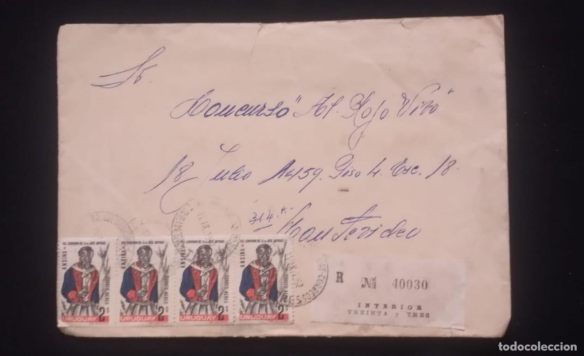 Sellos: TS) 1967 URUGUAY, REGISTRATION NUMBER,WITH JOAQUIN LENZINA A LOYAL FOLLOWER OF ARTIGAS.