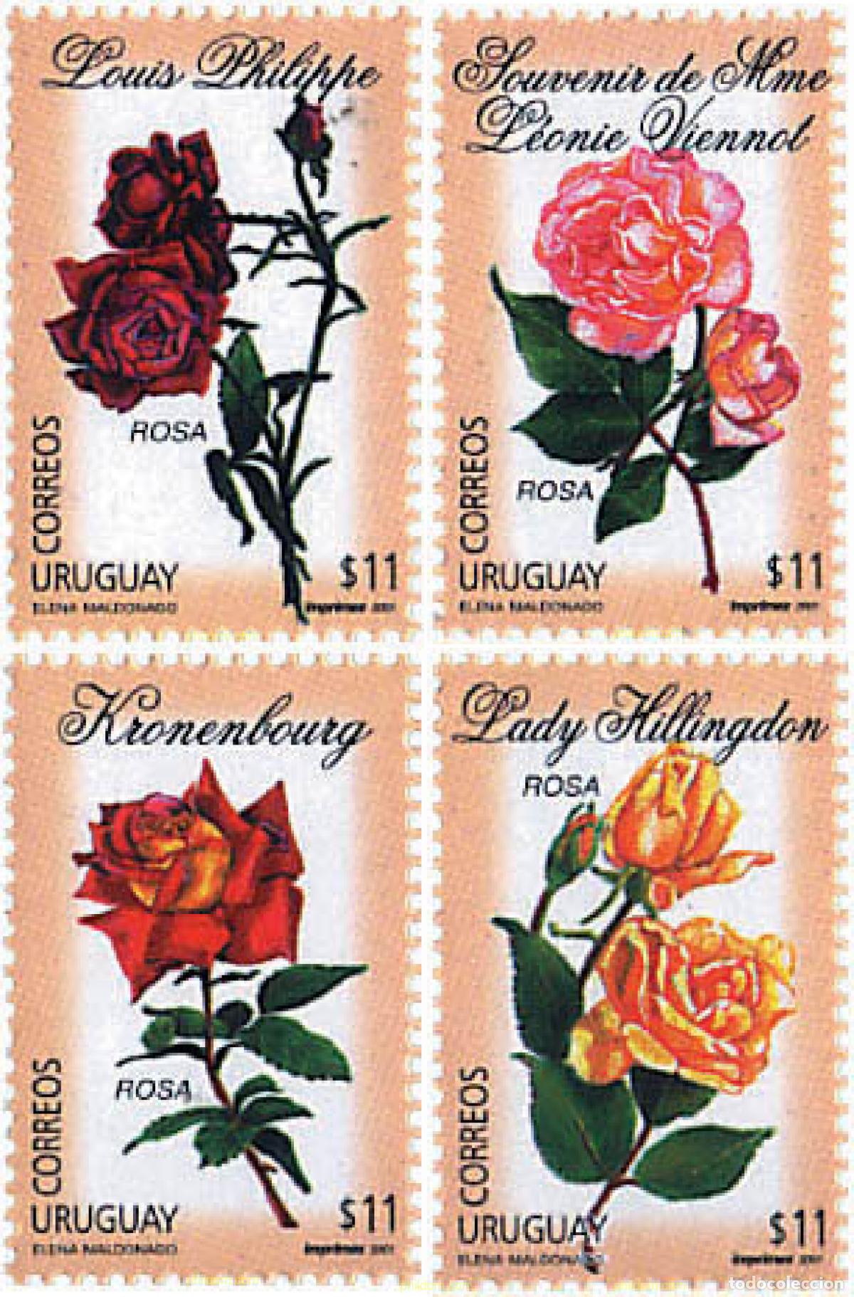 Sellos: 92619 MNH URUGUAY 2001 ROSAS