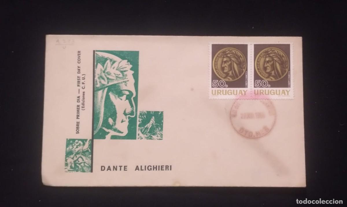 Sellos: TS) 1966 URUGUAY, FDC, AIRMAIL,WITH THE 700TH ANNIVERSARY OF THE BIRTH OF THE POET DANTE ALIGHIERI,V