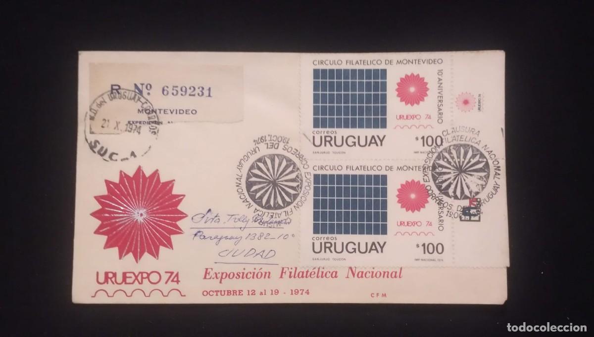 Sellos: TS) 1974 URUGUAY, REGISTRATION NUMBER, AIRMAIL,10TH ANNIVERSARY OF THE NEWSPAPER C&Iacute;RCULO FILATELICO