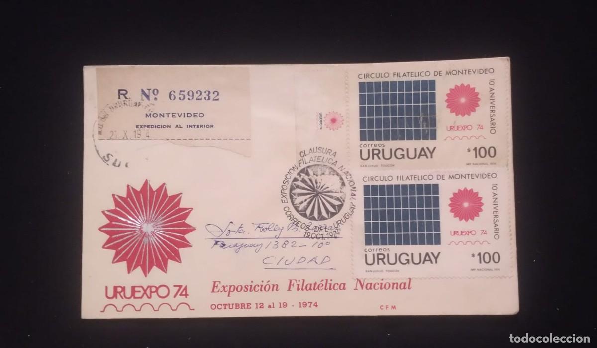 Sellos: TS) 1974 URUGUAY, REGISTRATION NUMBER,WIT THE 10TH ANNIVERSARY OF THE MONTEVIDEO PHILATELIC CIRCLE A