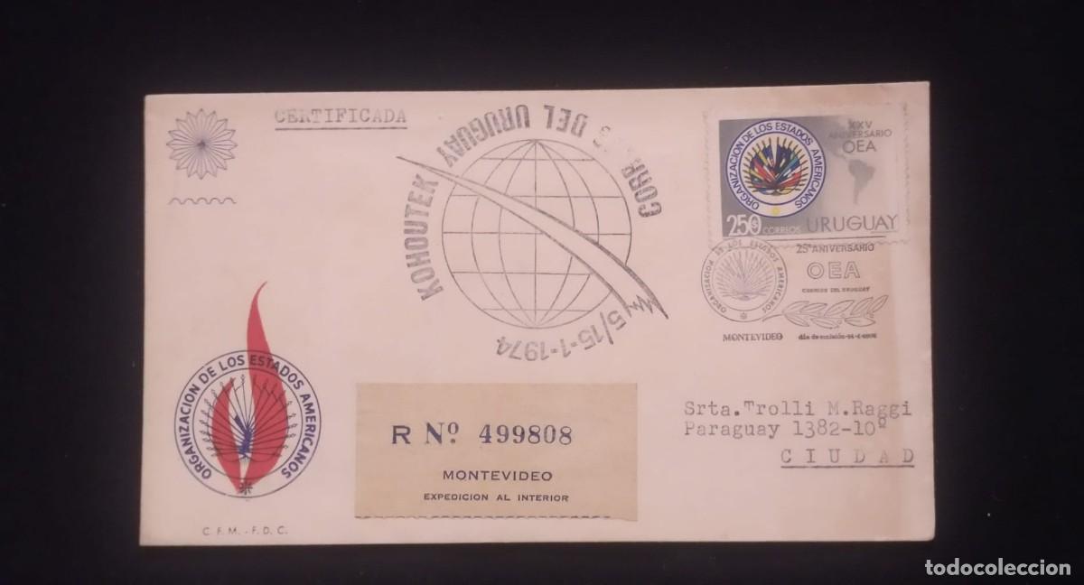 Sellos: TS) 1974 URUGUAY, REGISTRATION NUMBER, AIRMAIL,WITH THE 25TH ANNIVERSARY OF THE ORGANIZATION OF AMER