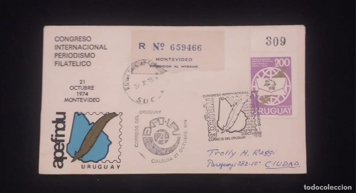 Sellos: TS) 1974 URUGUAY, REGISTRATION NUMBER,INTERNATIONAL CONGRESS ON PHILATELIC JOURNALISM IN MONTEVIDEO,