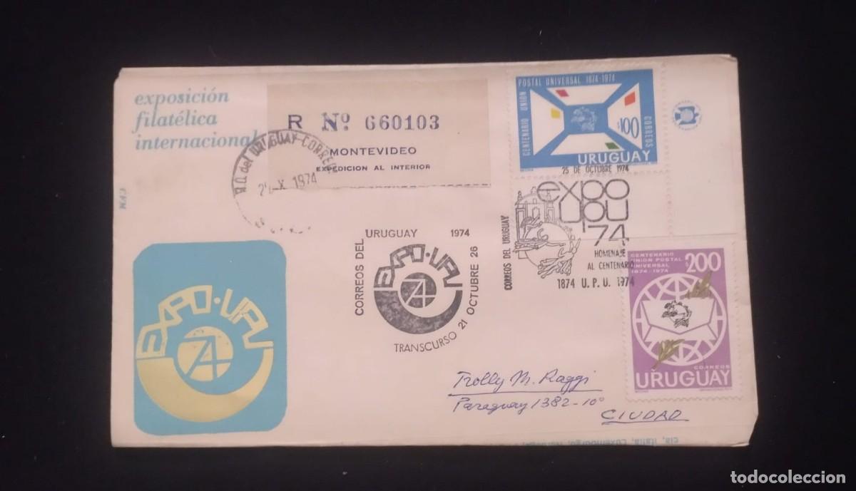 Sellos: TS) 1974 URUGUAY, REGISTRATION NUMBER,CENTENARY OF THE UPU, INTERNATIONAL PHILATELIC EXHIBITION.