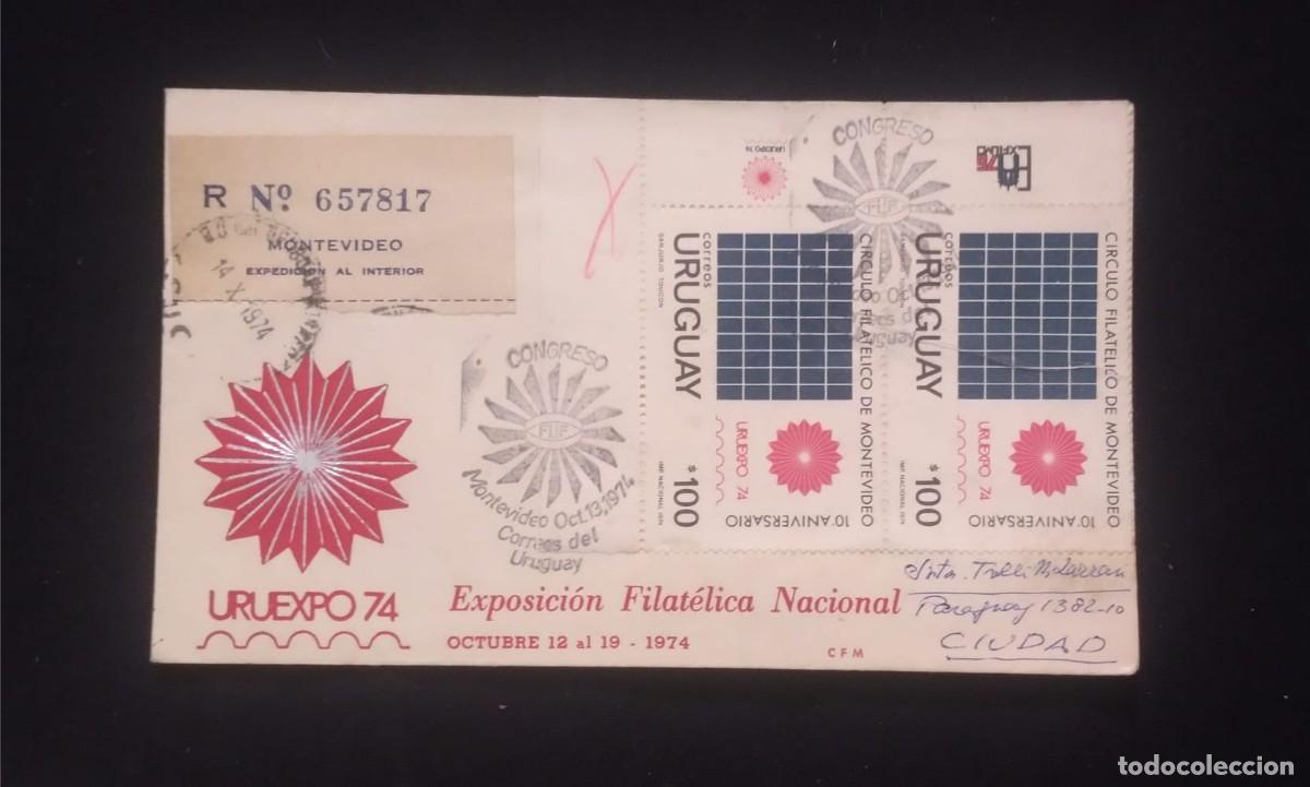 Sellos: TS) 1974 URUGUAY, REGISTRATION NUMBER,WITH THE 10TH ANNIVERSARY OF THE MONTEVIDEO PHILATELIC CIRCLE