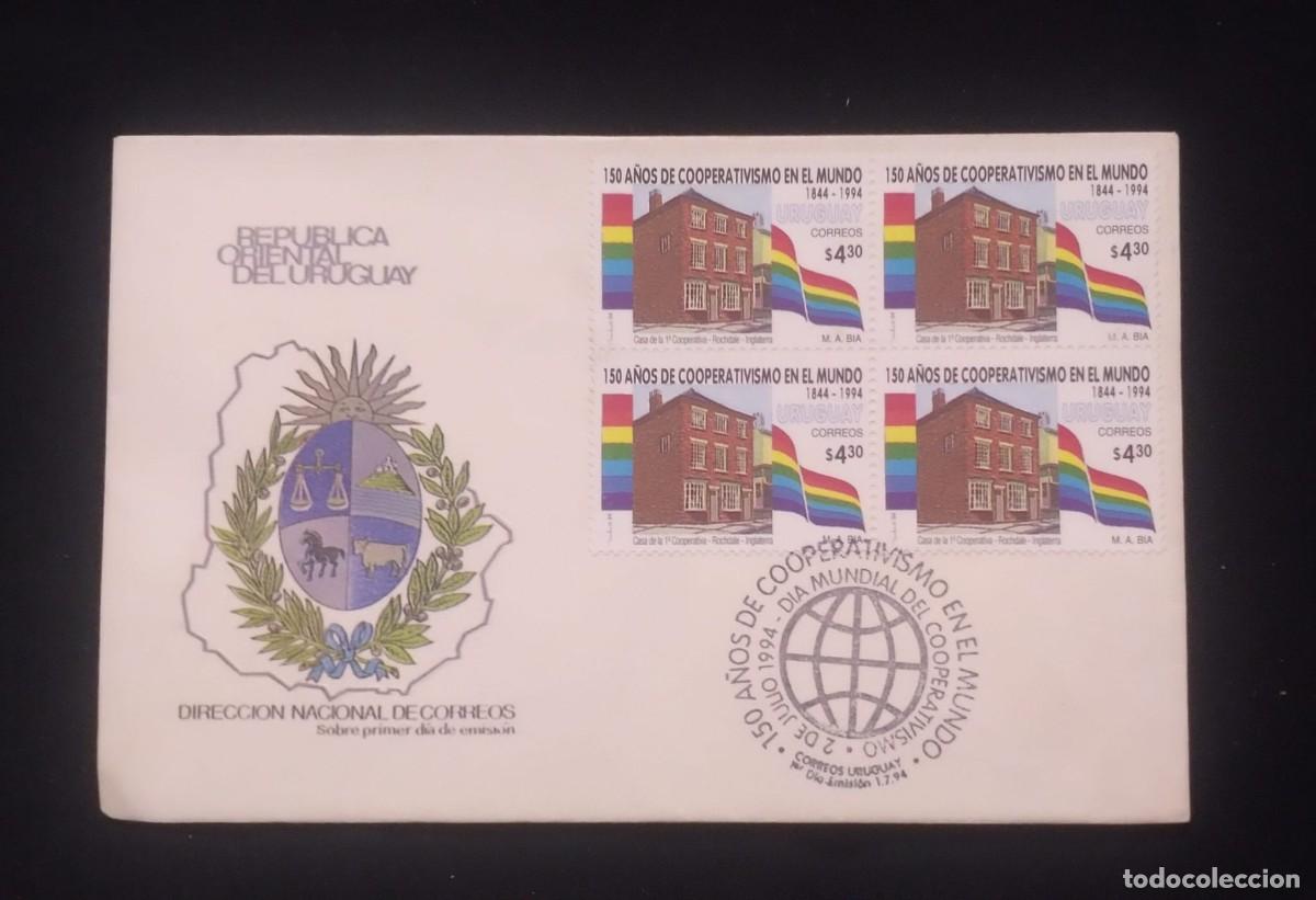 Sellos: TS) 1994 URUGUAY, FDC,WITH 150 YEARS OF COOPERATIVES WORLDWIDE STAMPS,VF.