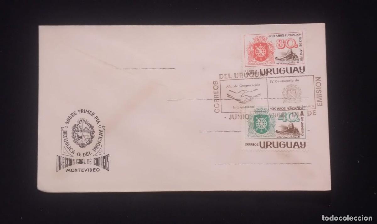 Sellos: TS) 1966 URUGUAY, FDC, AIRMAIL,WITH THE 400TH ANNIVERSARY OF THE FOUNDING OF RIO DE JANEIRO STAMPS,V