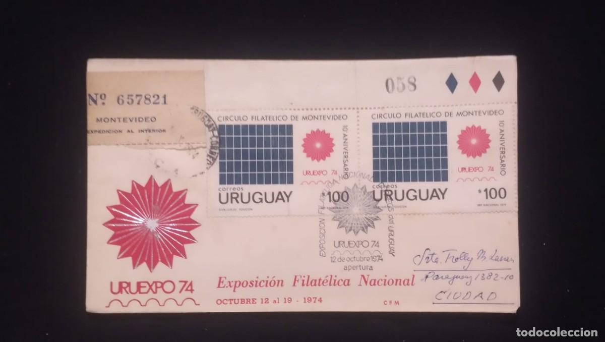 Sellos: TS) 1974 URUGUAY, REGISTRATION NUMBER,COVER SENT FROM MONTEVIDEO TO ASUNCION,WITH THE PHILATELIC CIR
