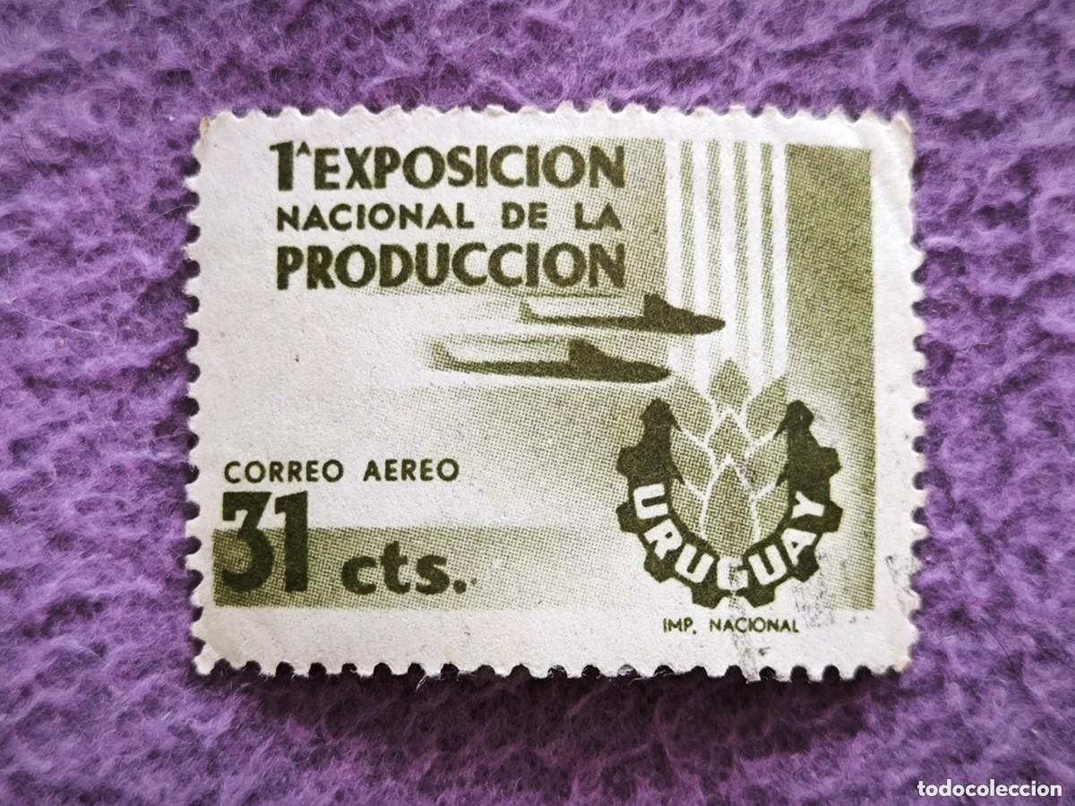 Sellos: Uruguay Sello Correo A&eacute;reo 31 Cts I&ordf; Exposici&oacute;n Nacional De La Producci&oacute;n
