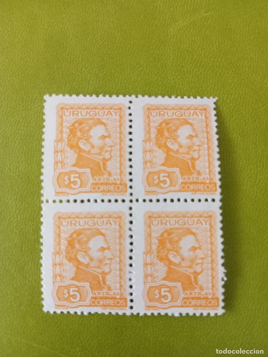Sellos: URUGUAY, ARTIGAS, BLOQUE DE 4 - Foto 1