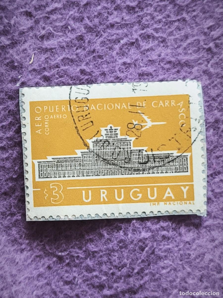 Sellos: Sello Antiguo Uruguay 3 Pesos Correo A&eacute;reo &ndash; Aeropuerto De Carrasco Para Coleccionistas Filatelia