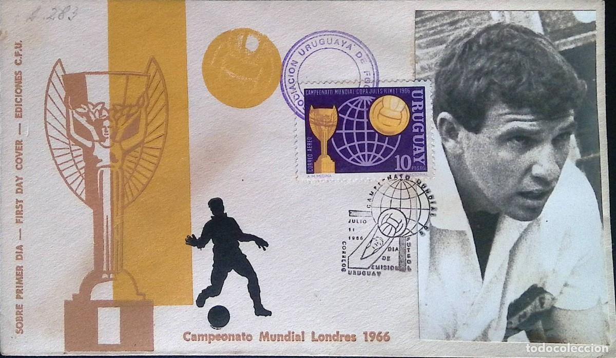 Sellos: TS) 1966 URUGUAY, FIRST DAY COVER, AIRMAIL, WORLD CHAMPIONSHIP &acute;66 JULES RIMET CUP IN THIS CASE THE