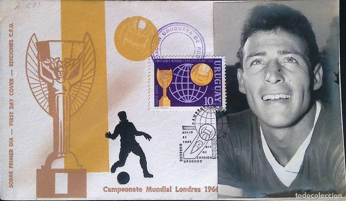 Sellos: TS) 1966 URUGUAY, FIRST DAY COVER, AIRMAIL, WORLD CHAMPIONSHIP &acute;66 JULES RIMET CUP IN THIS CASE THE