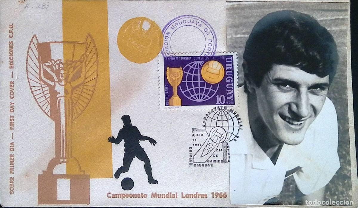 Sellos: TS) 1966 URUGUAY, FIRST DAY COVER, AIRMAIL, WORLD CHAMPIONSHIP &acute;66 JULES RIMET CUP IN THIS CASE THE