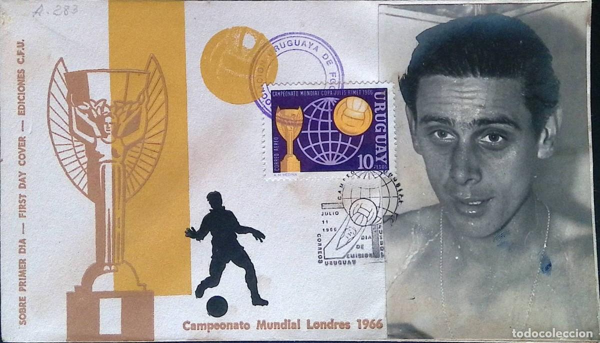 Sellos: TS) 1966 URUGUAY, FIRST DAY COVER, AIRMAIL, WORLD CHAMPIONSHIP &acute;66 JULES RIMET CUP IN THIS CASE THE