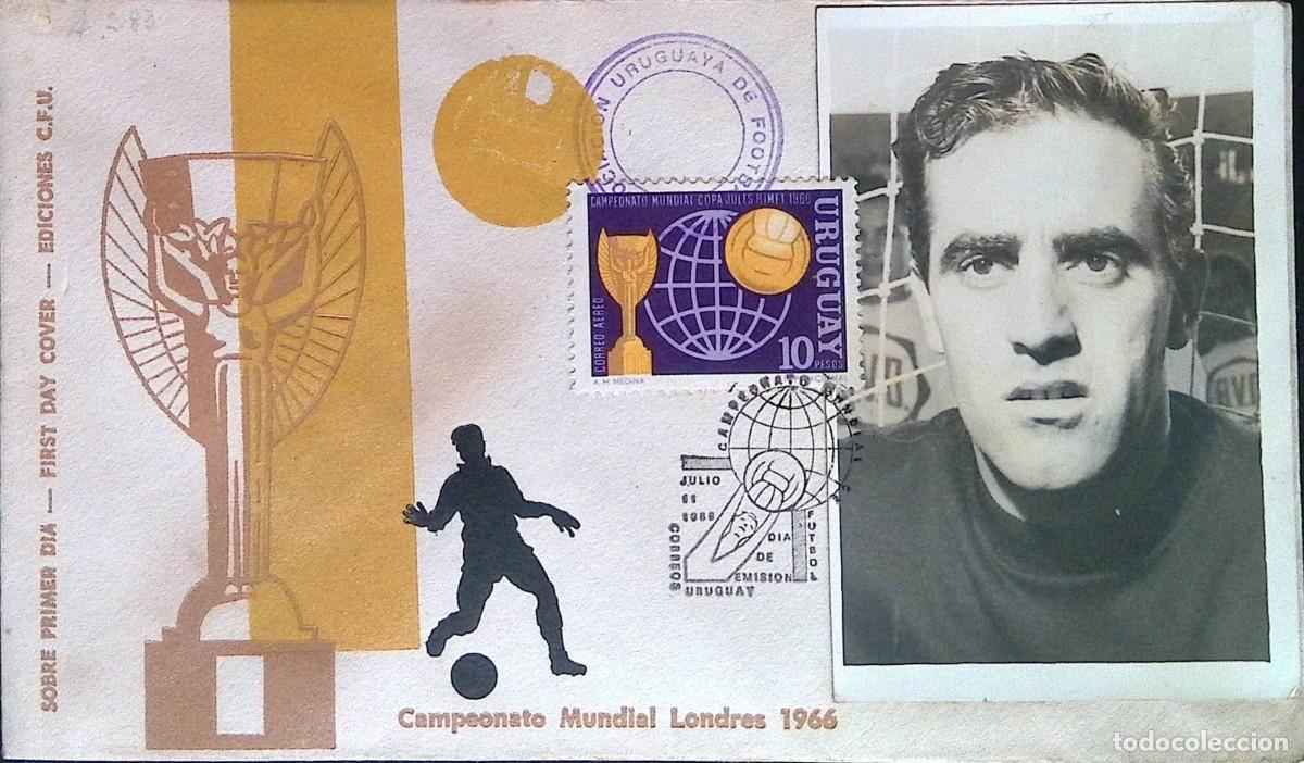 Sellos: TS) 1966 URUGUAY, FIRST DAY COVER, AIRMAIL, WORLD CHAMPIONSHIP &acute;66 JULES RIMET CUP IN THIS CASE THE