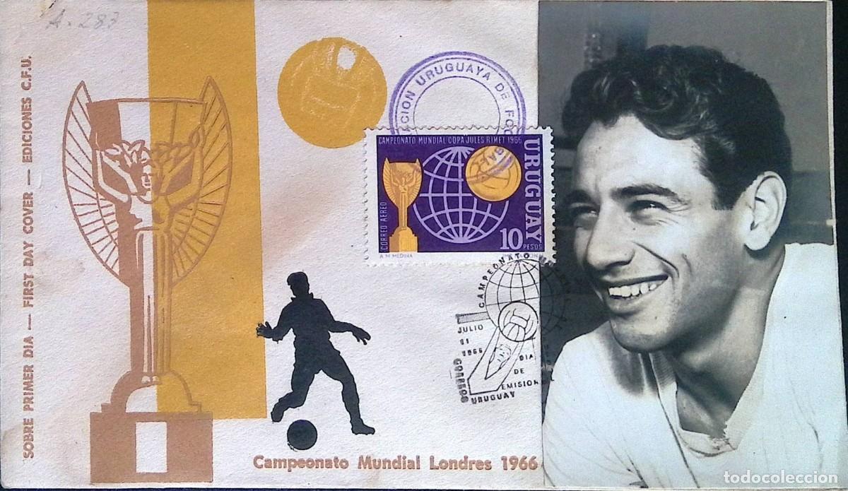 Sellos: TS) 1966 URUGUAY, FIRST DAY COVER, AIRMAIL, WORLD CHAMPIONSHIP &acute;66 JULES RIMET CUP IN THIS CASE THE