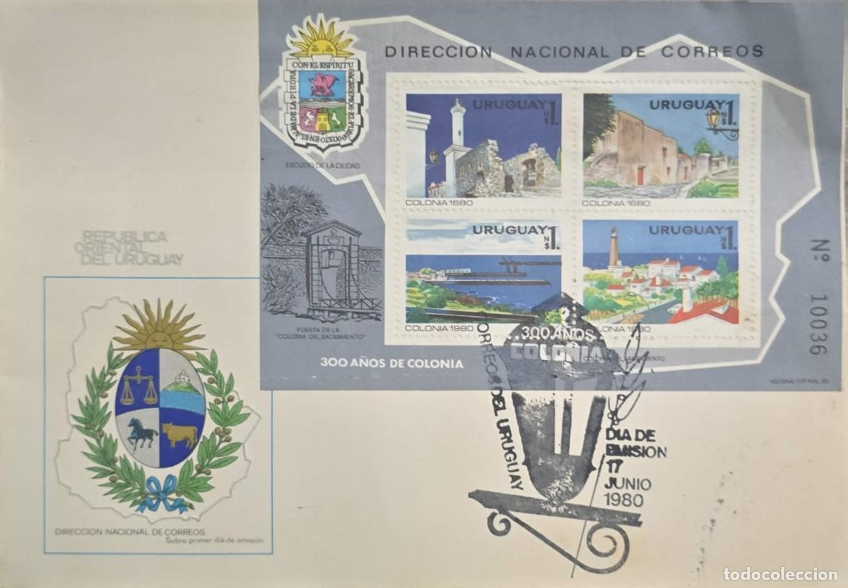 Sellos: MI) 1980 URUGUAY, FDC, 300TH ANNIVERSARY OF THE FOUNDING OF THE CITY OF COLONIA DEL SACRAMENTO, WITH