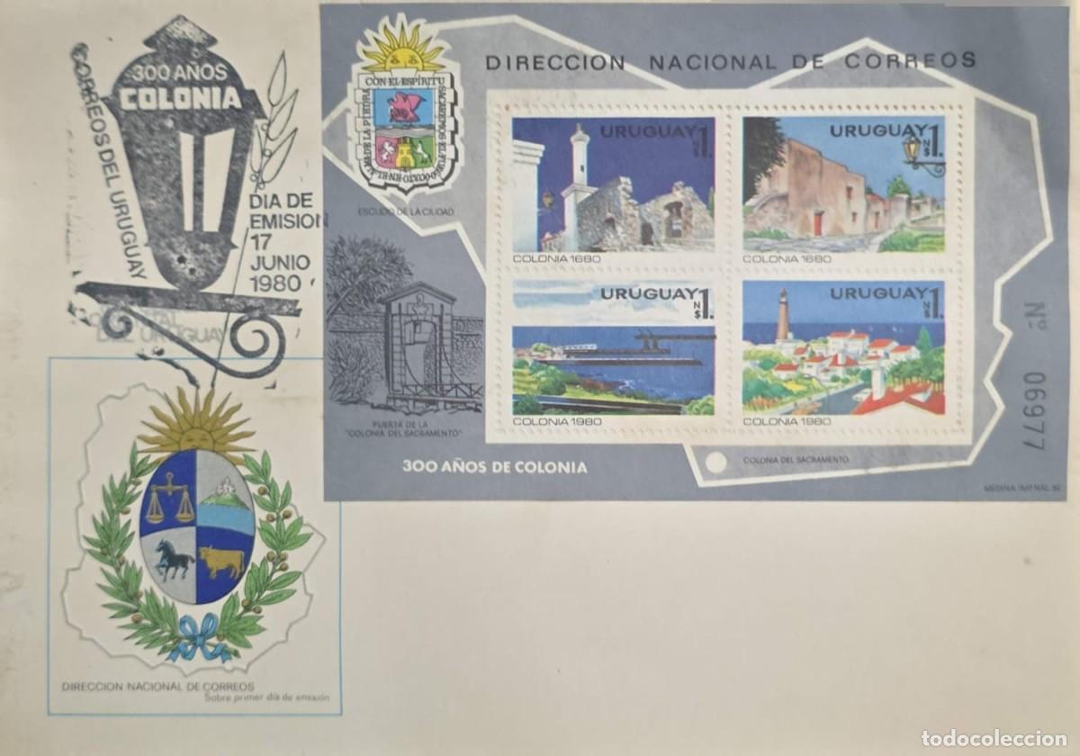 Sellos: MI) 1980 URUGUAY, FDC, 300TH ANNIVERSARY OF THE FOUNDING OF THE CITY OF COLONIA DEL SACRAMENTO, WITH