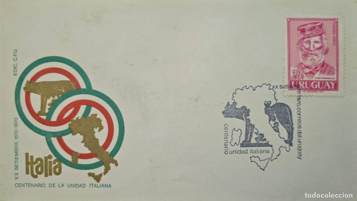 Sellos: MI) 1970, URUGUAY, AIRMAIL, CENTENARY OF ITALIAN UNIFICATION,TRIBUTE TO GIUSEPPE GARIBALDI ON THE CE
