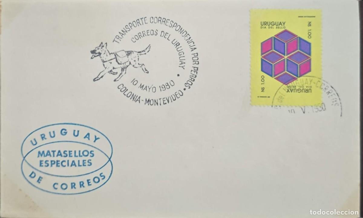 Sellos: MI) 1980, URUGUAY, COVER, BETWEEN THE CITIES OF COLONIA AND MONTEVIDEO, &rdquo;MAIL TRANSPORT BY DOGS,&rdquo; WI