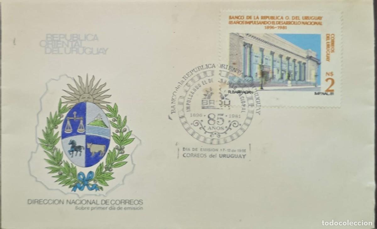 Sellos: MI) 1981, URUGUAY, FIRST DAY COVER; THE STAMP FEATURES THE NATIONAL COAT OF ARMS OF URUGUAY AND A SP