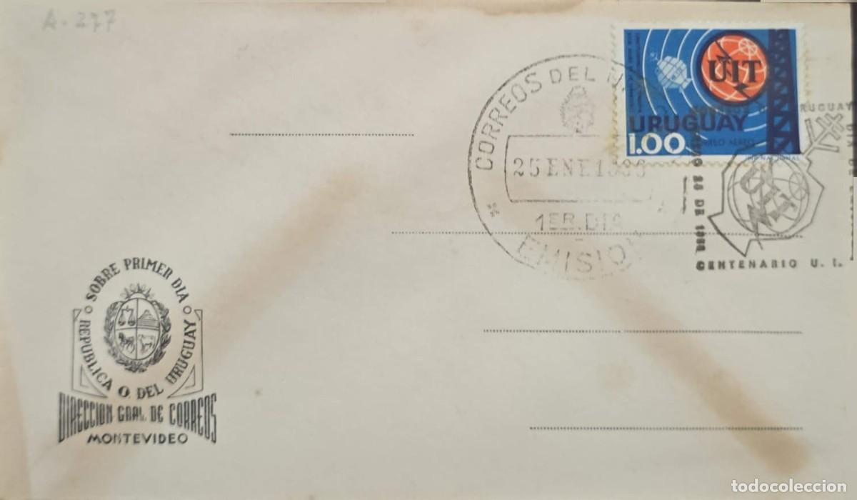 Sellos: MI) 1965, URUGUAY, MONTEVIDEO FIRST DAY COVER (NON-CACHETED), AIRMAIL, COMMEMORATIVE STAMP FOR THE &rdquo;