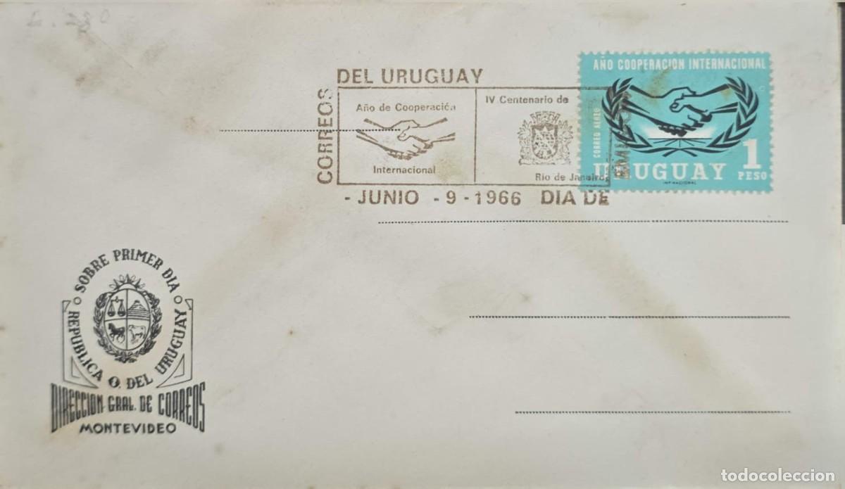 Sellos: MI) 1966, URUGUAY, MONTEVIDEO, FIRST DAY COVER DEDICATED TO THE &rdquo;YEAR OF INTERNATIONAL COOPERATION,&rdquo;