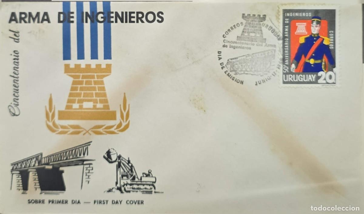 Sellos: MI) 1966, URUGUAY, FIRST DAY COVER COMMEMORATING THE &rdquo;50TH ANNIVERSARY OF THE CORPS OF ENGINEERS,&rdquo; F