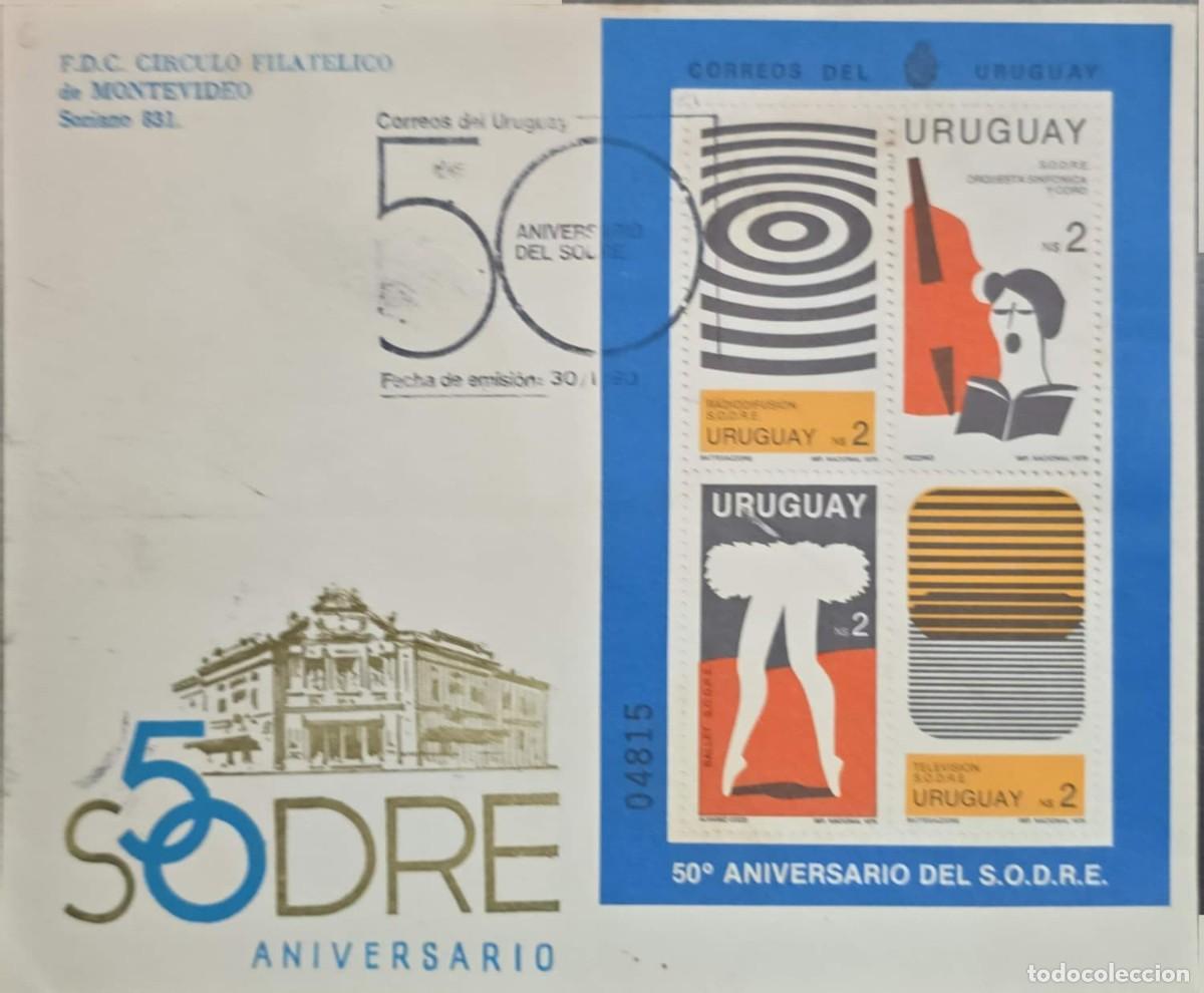 Sellos: MI) 1979 URUGUAY, FDC, 50TH ANNIVERSARY OF S.O.D.R.E. (OFFICIAL BROADCASTING, RADIO-TELEVISION, AND