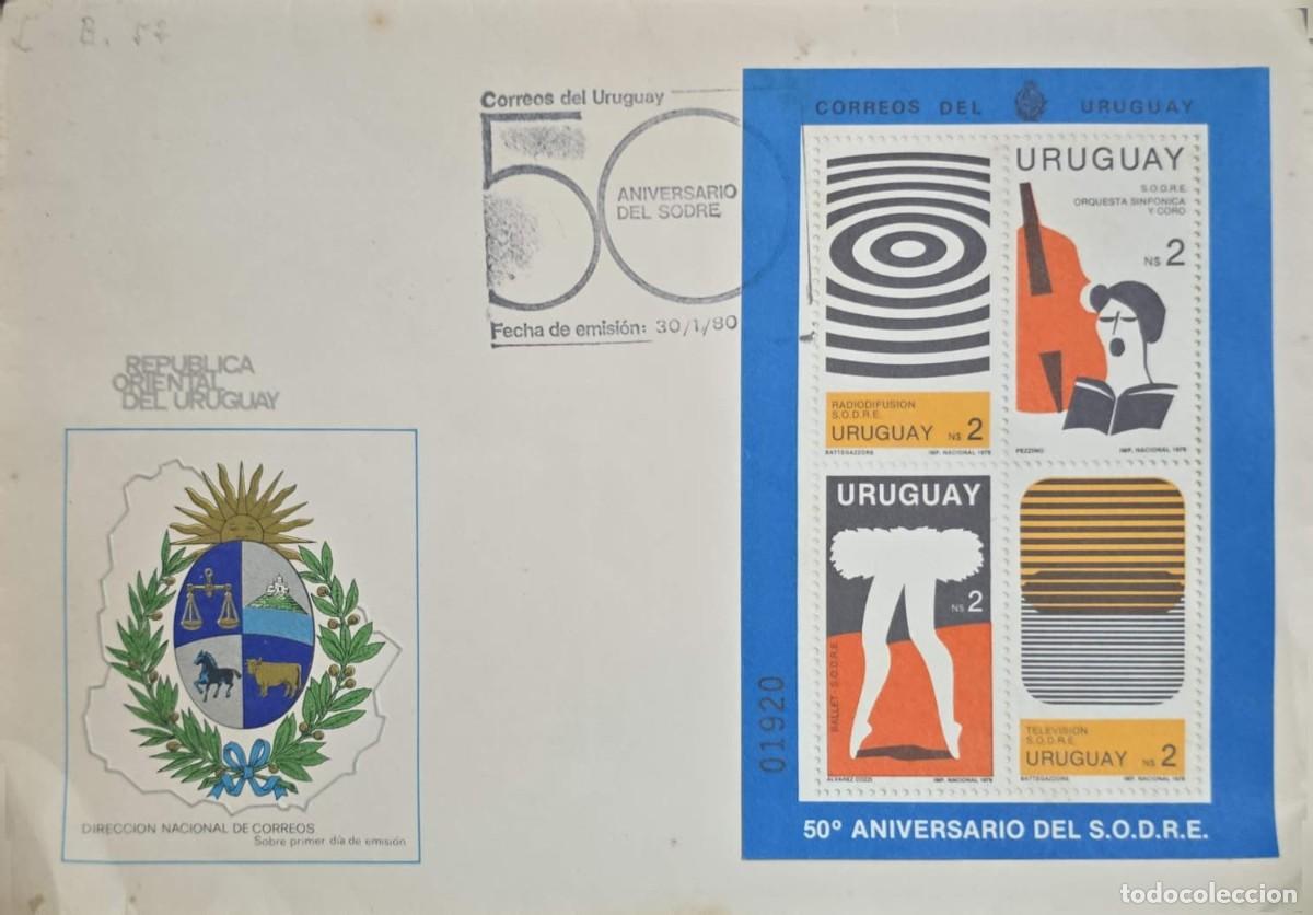 Sellos: MI) 1980 URUGUAY, FDC, COMMEMORATING THE 50TH ANNIVERSARY OF S.O.D.R.E. (OFFICIAL BROADCASTING, RADI